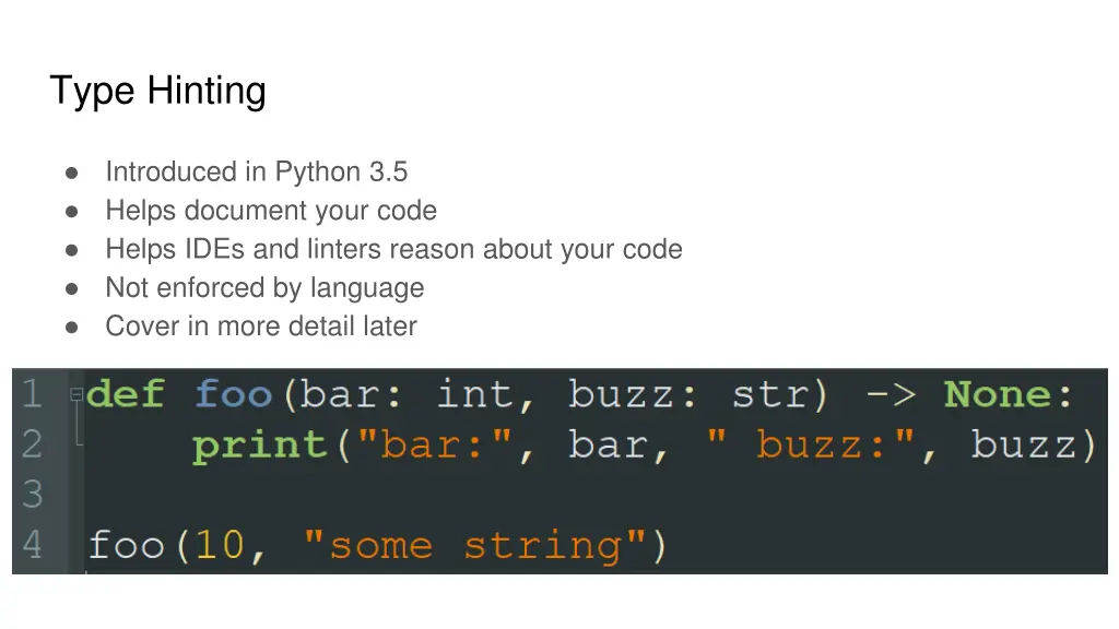 type hinting