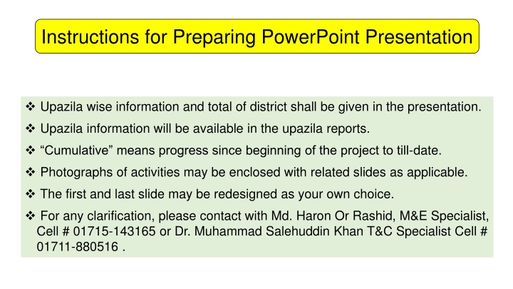 instructions for preparing powerpoint presentation