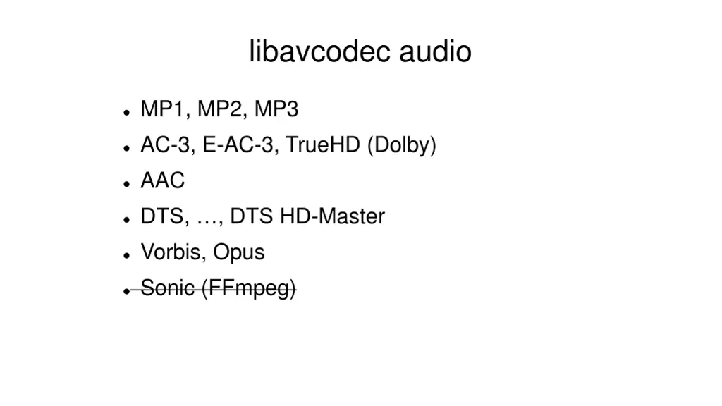 libavcodec audio