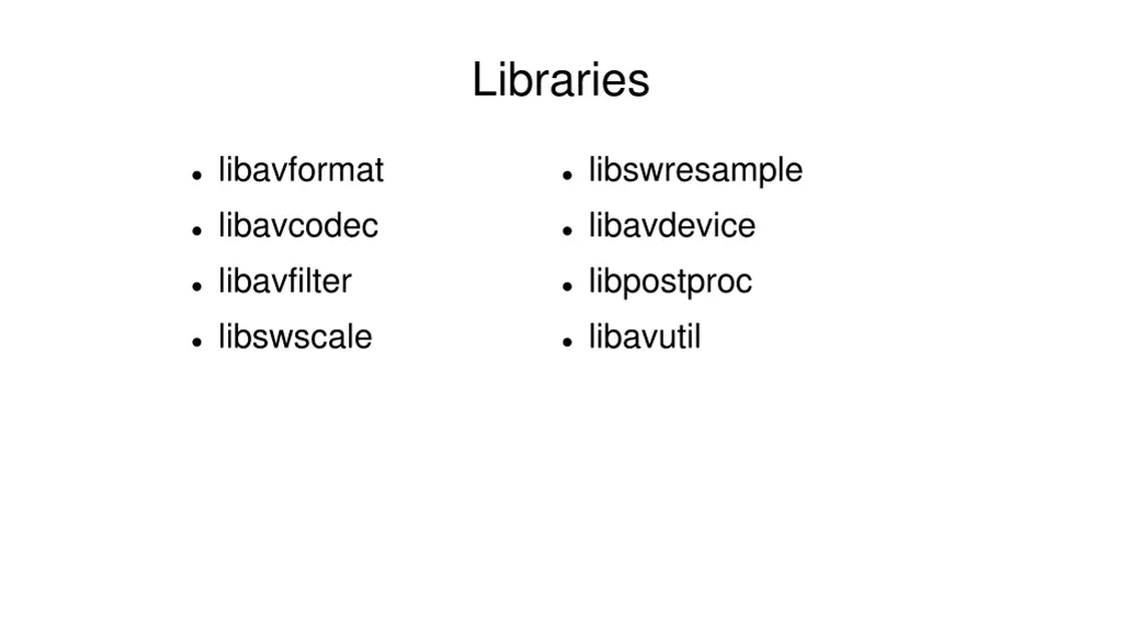 libraries