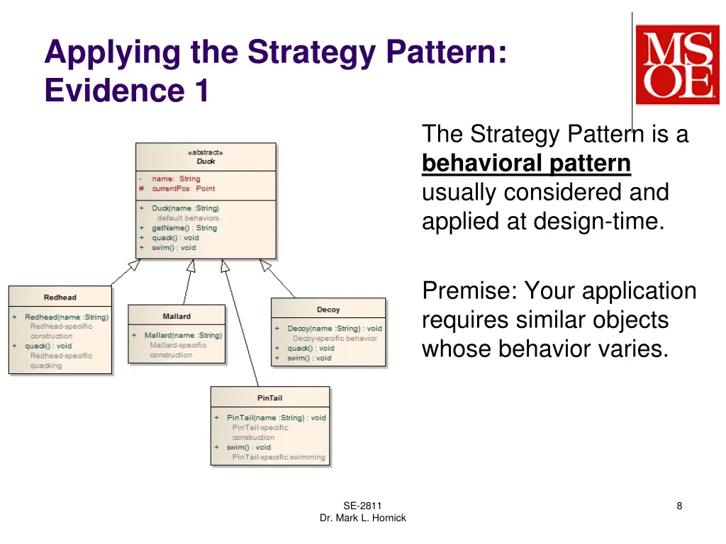 applying the strategy pattern evidence 1