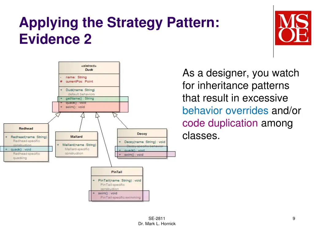 applying the strategy pattern evidence 2