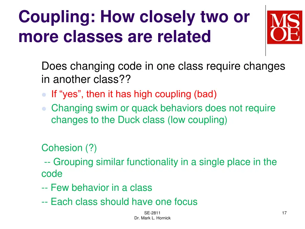 coupling how closely two or more classes