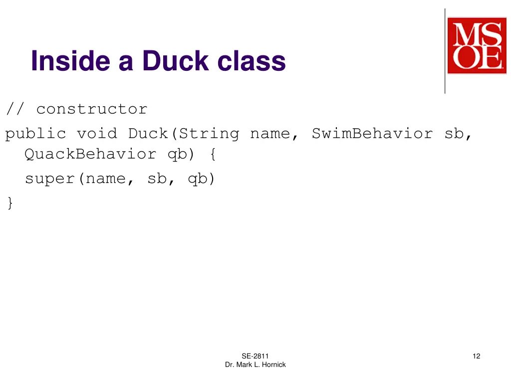 inside a duck class