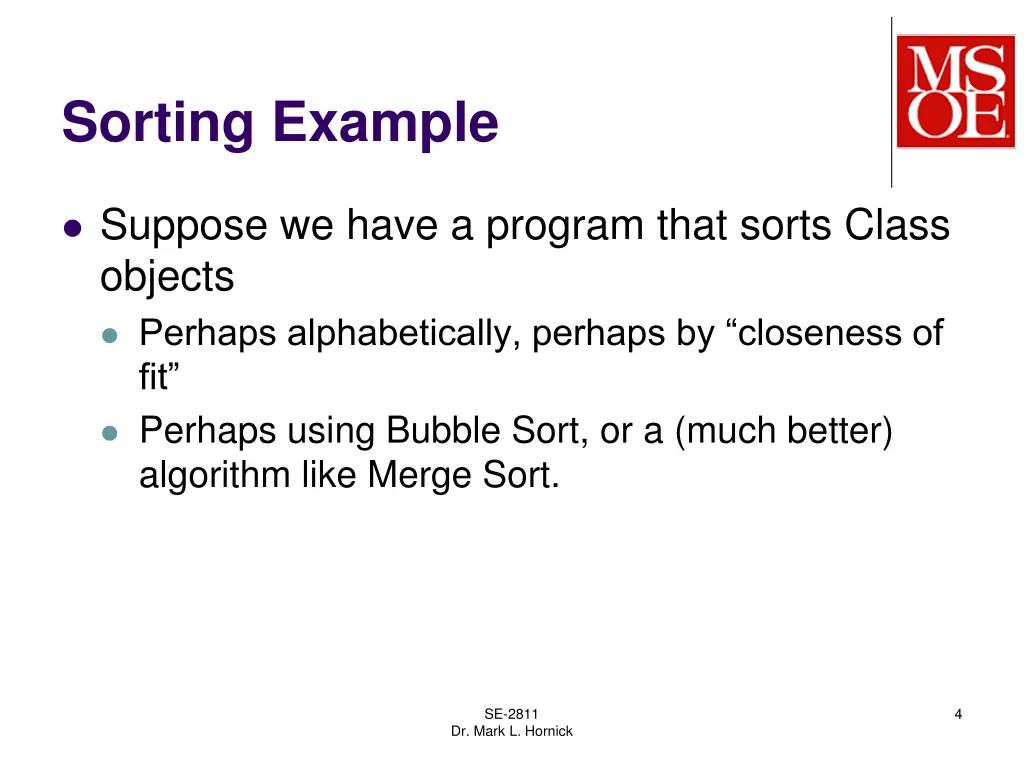 sorting example