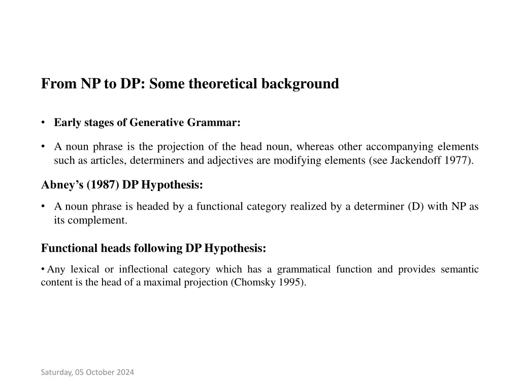 from np to dp some theoretical background