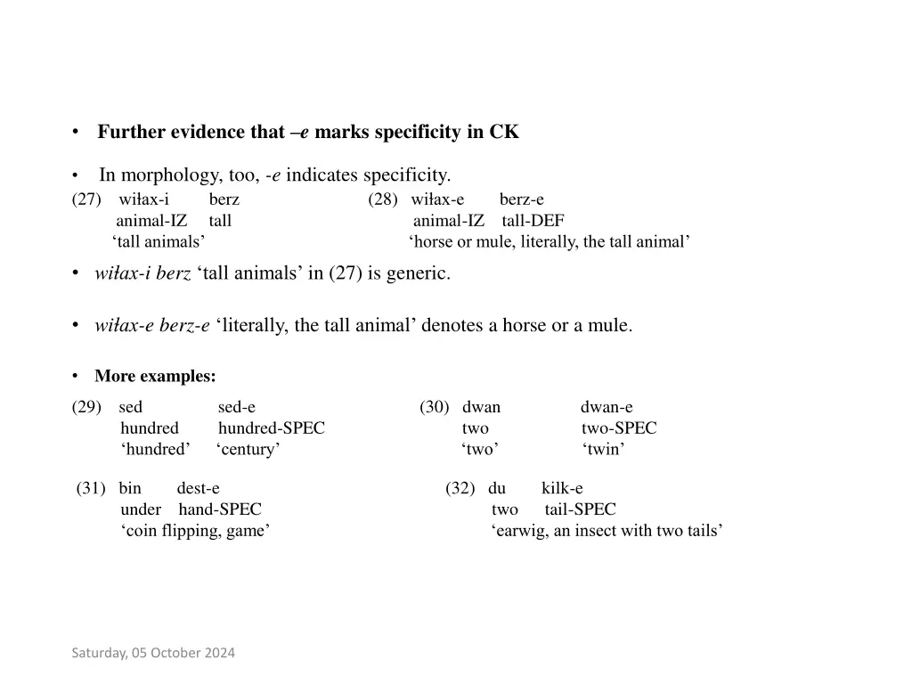 further evidence that e marks specificity in ck