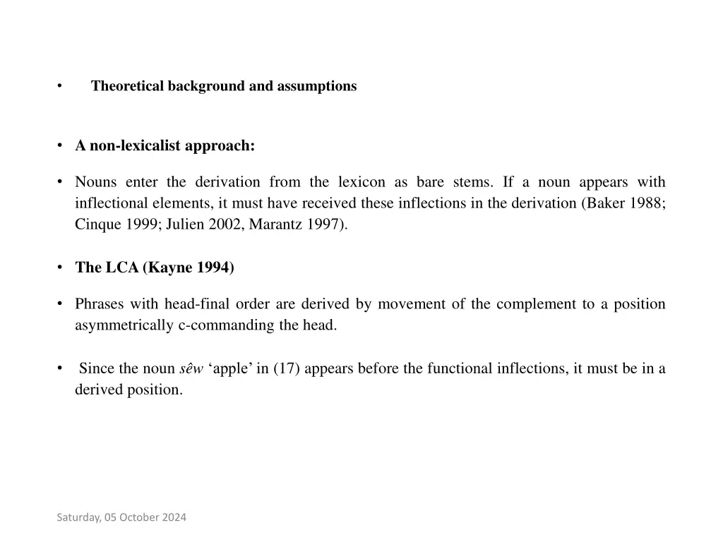 theoretical background and assumptions