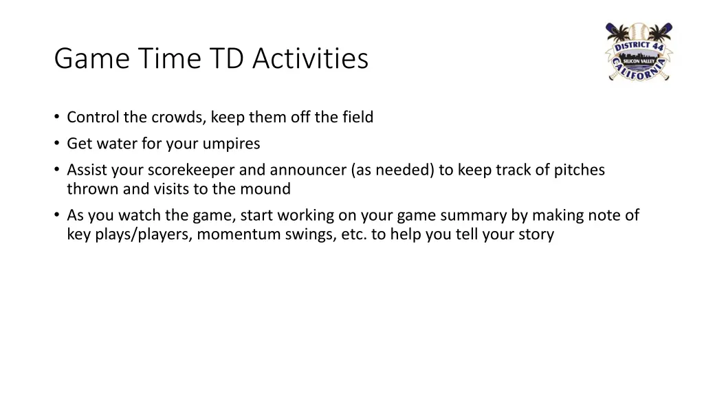 game time td activities