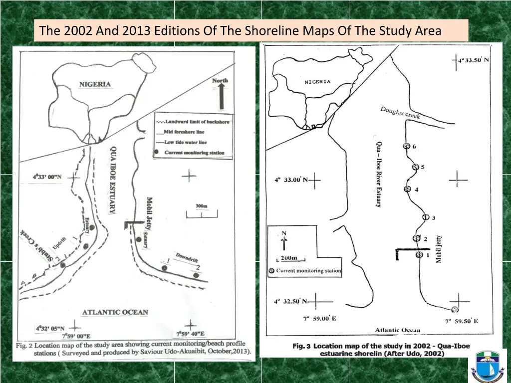 the 2002 and 2013 editions of the shoreline maps