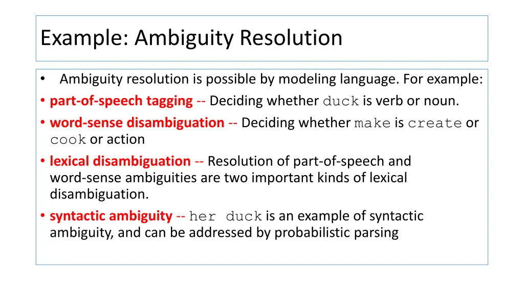 example ambiguity resolution