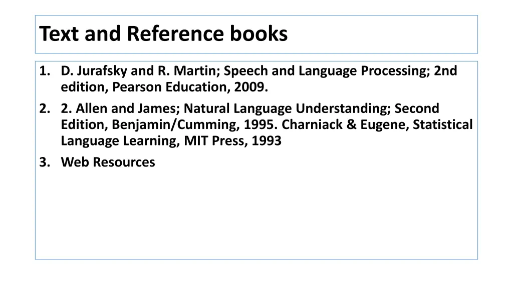 text and reference books