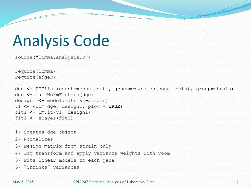 analysis code