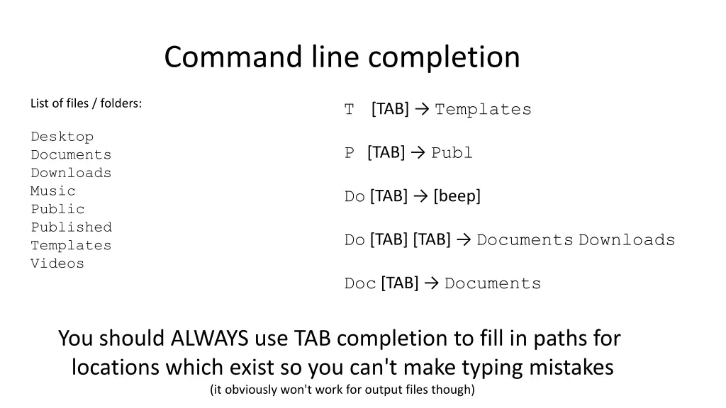 command line completion 1