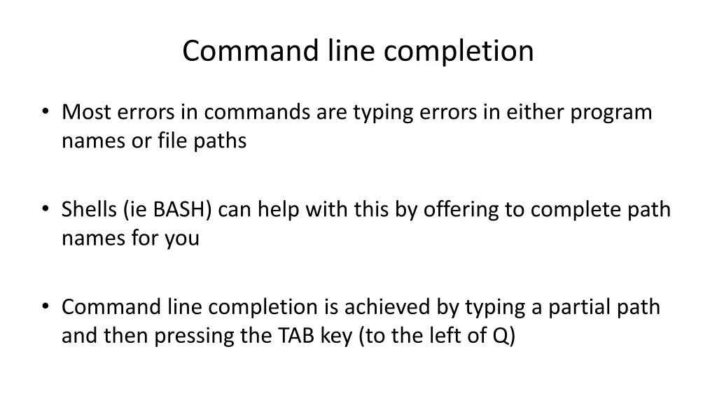 command line completion