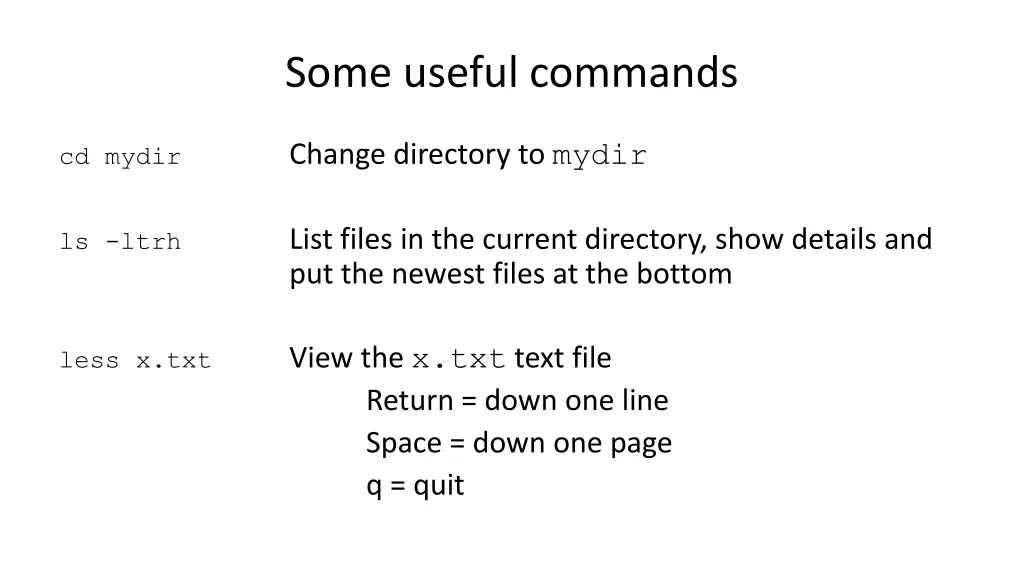 some useful commands