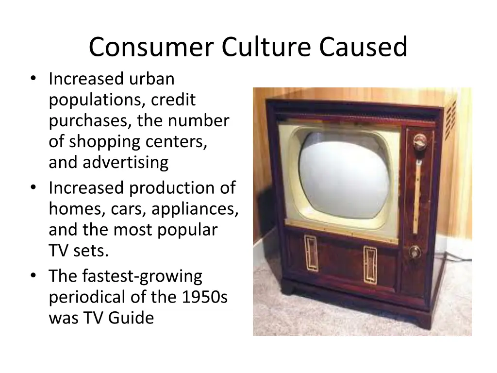 consumer culture caused increased urban