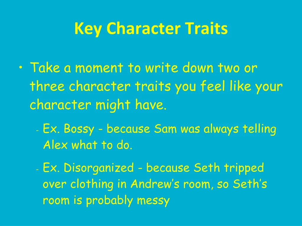 key character traits