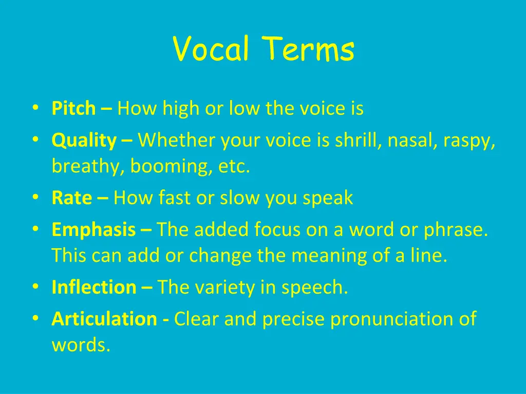 vocal terms