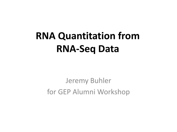 rna quantitation from rna seq data