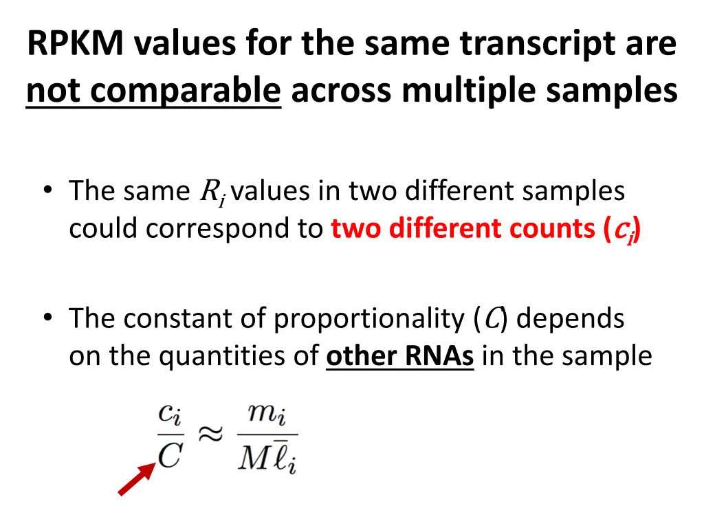 rpkm values for the same transcript