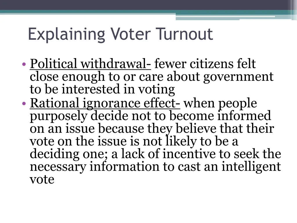 explaining voter turnout 1