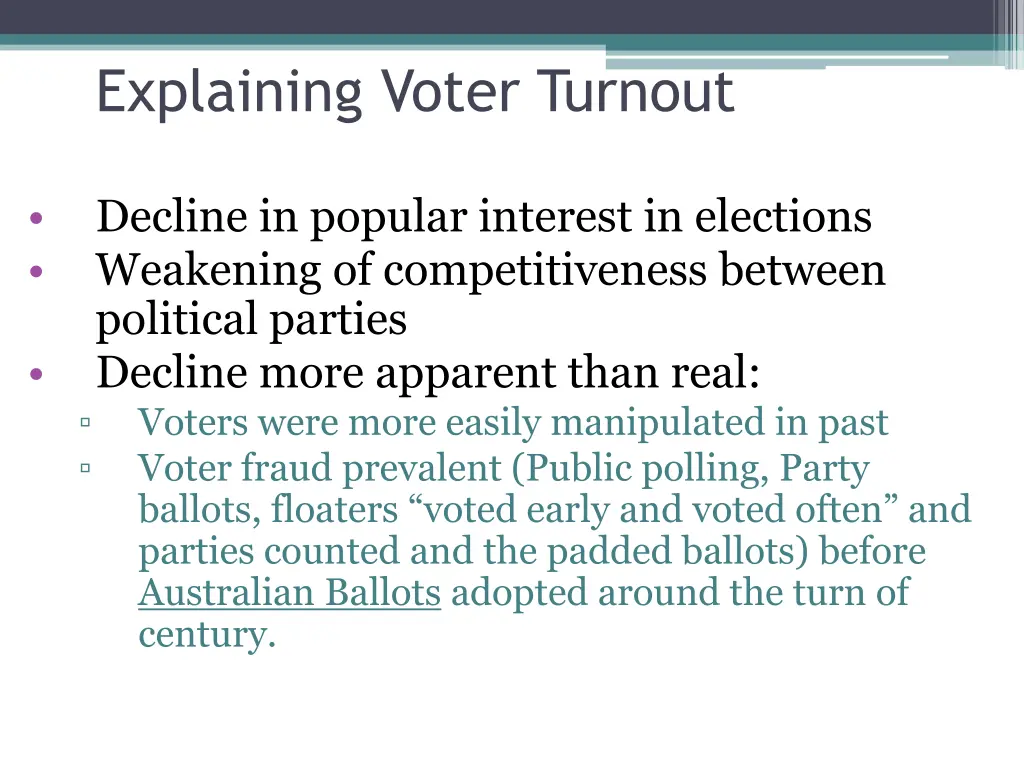 explaining voter turnout