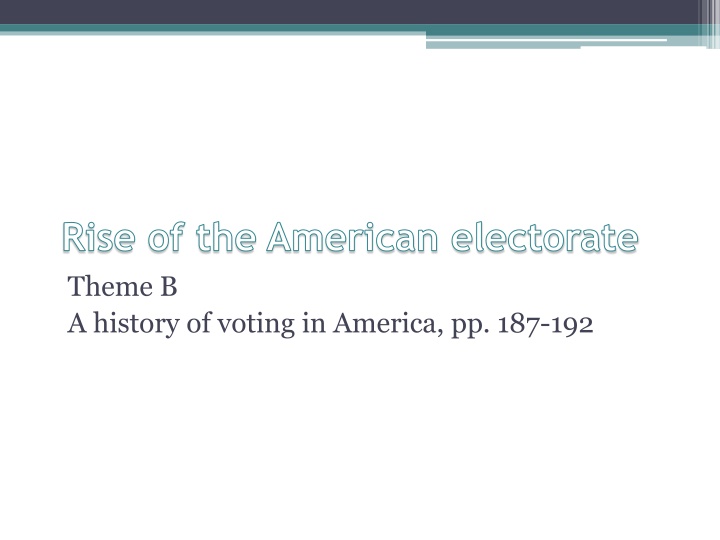 rise of the american electorate theme b a history