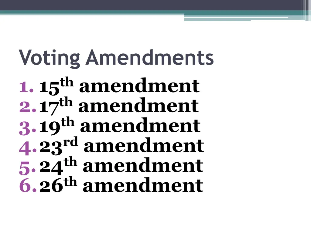 voting amendments 1 15 th amendment