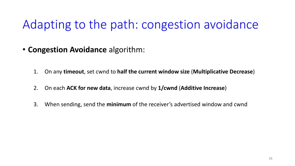 adapting to the path congestion avoidance 5