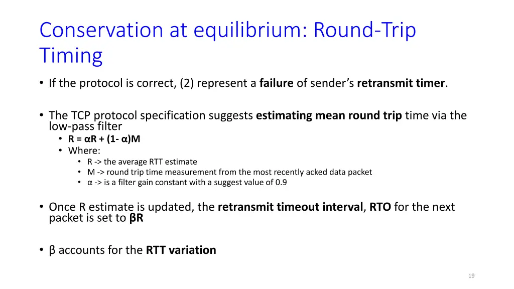 conservation at equilibrium round trip timing 1