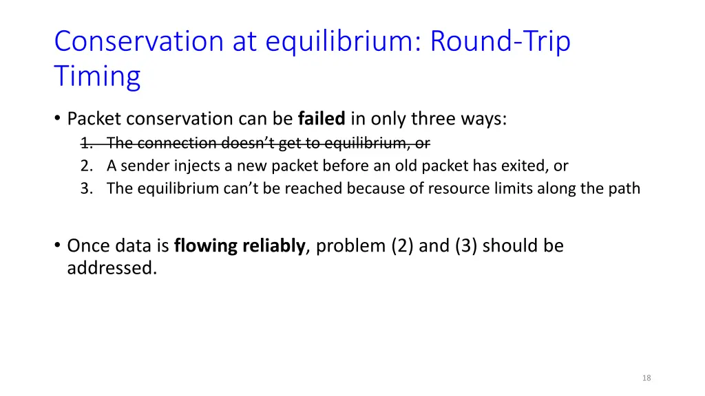 conservation at equilibrium round trip timing