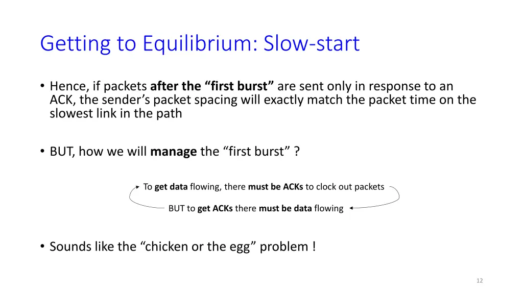 getting to equilibrium slow start 4