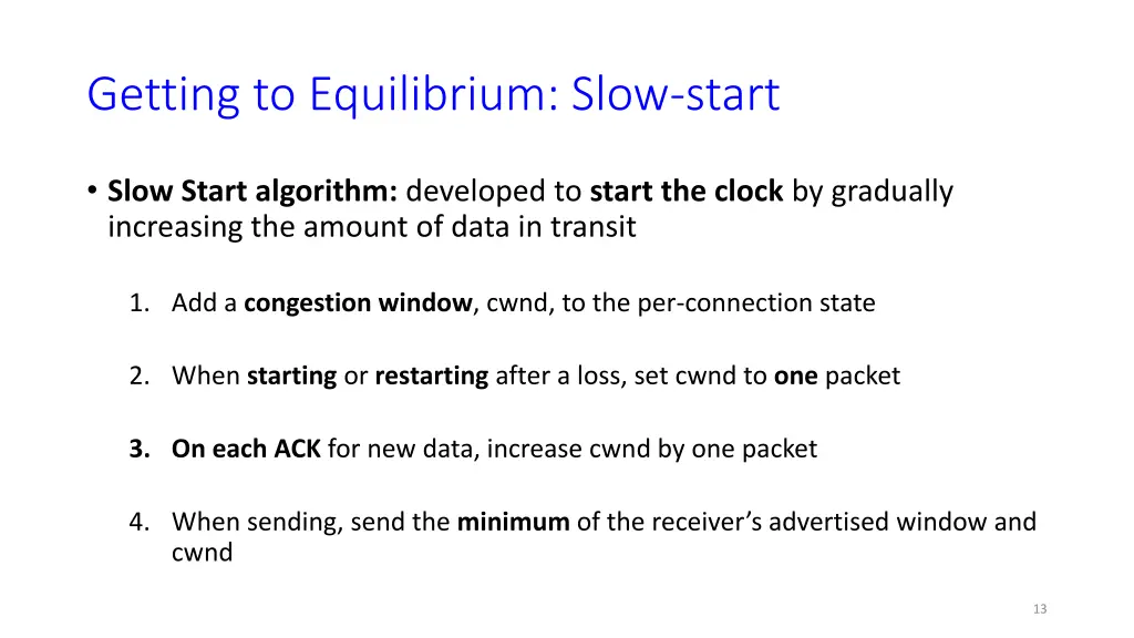 getting to equilibrium slow start 5