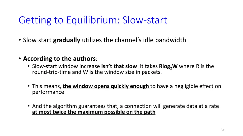 getting to equilibrium slow start 7