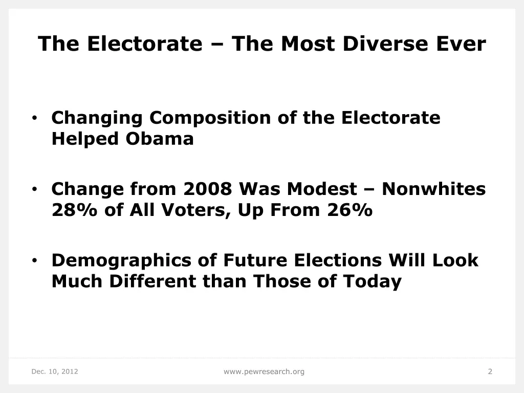 the electorate the most diverse ever