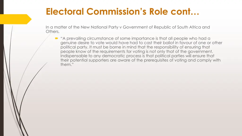 electoral commission s role cont