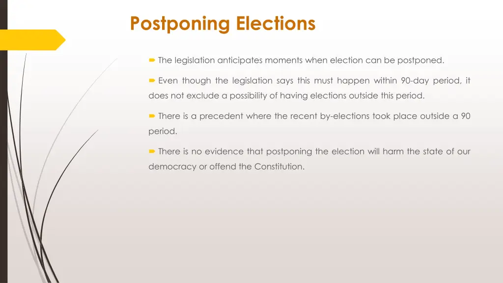 postponing elections