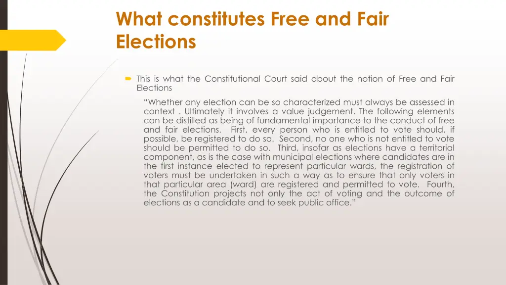 what constitutes free and fair elections