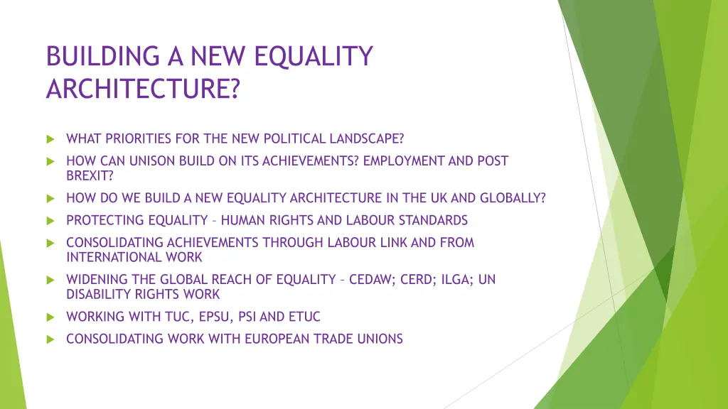 building a new equality architecture