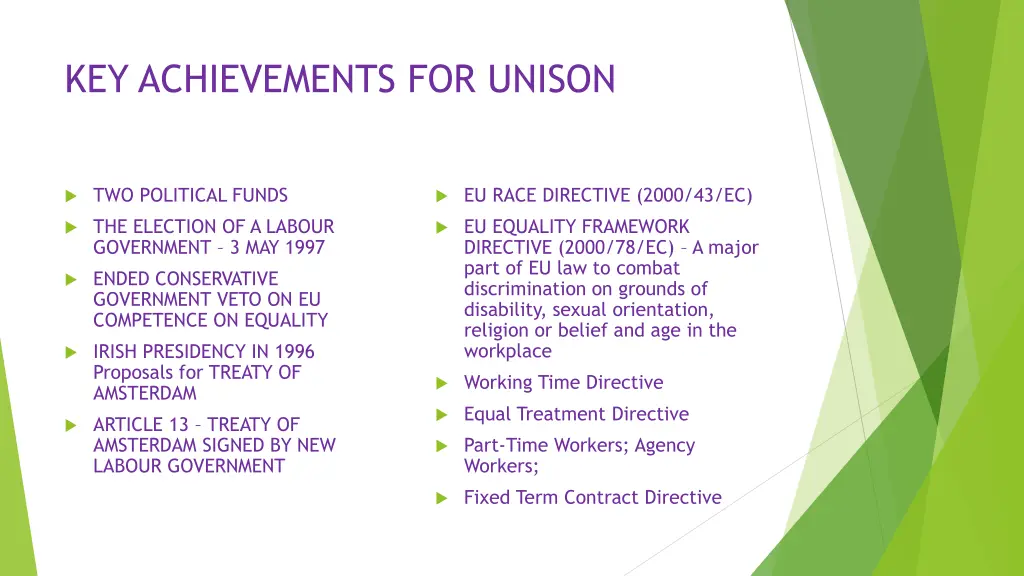 key achievements for unison