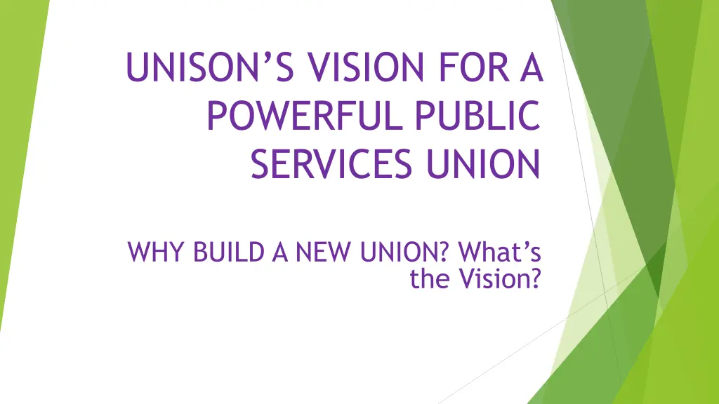 unison s vision for a powerful public services