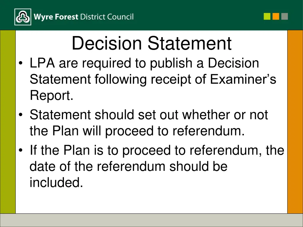 decision statement lpa are required to publish