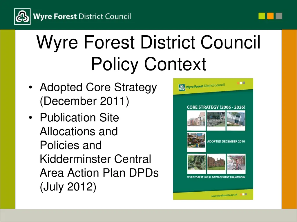 wyre forest district council policy context