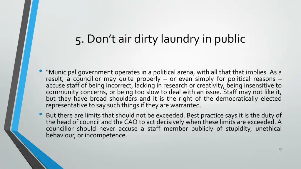 5 don t air dirty laundry in public