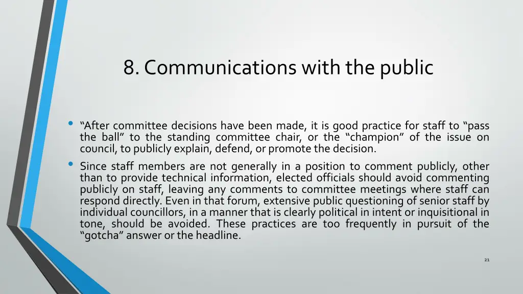 8 communications with the public