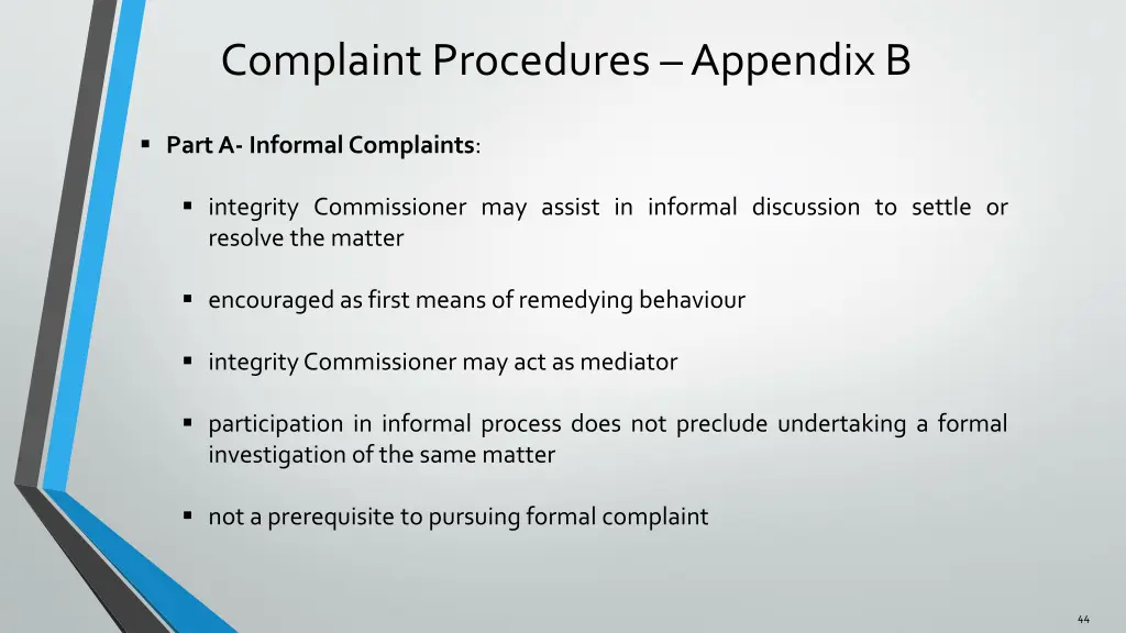 complaint procedures appendix b