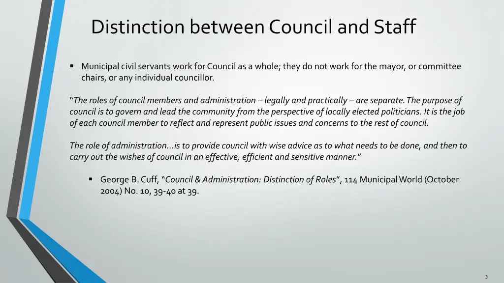 distinction between council and staff