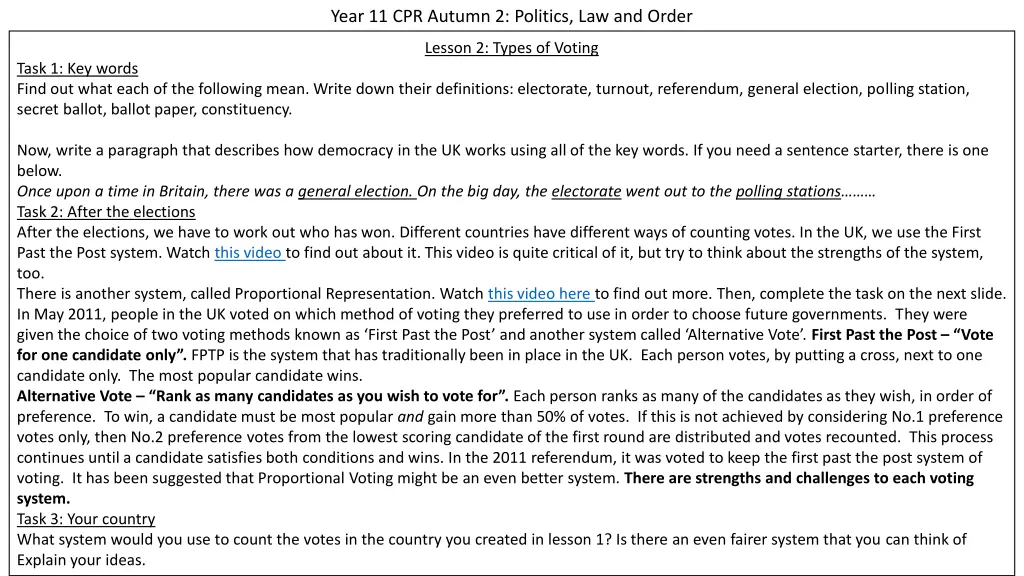 year 11 cpr autumn 2 politics law and order 1