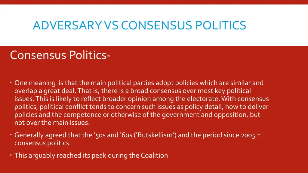 adversary vs consensus politics 3